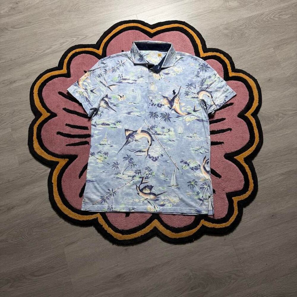 Polo Ralph Lauren Marlin Tropical Fishing Performance Polo Shirt Medium